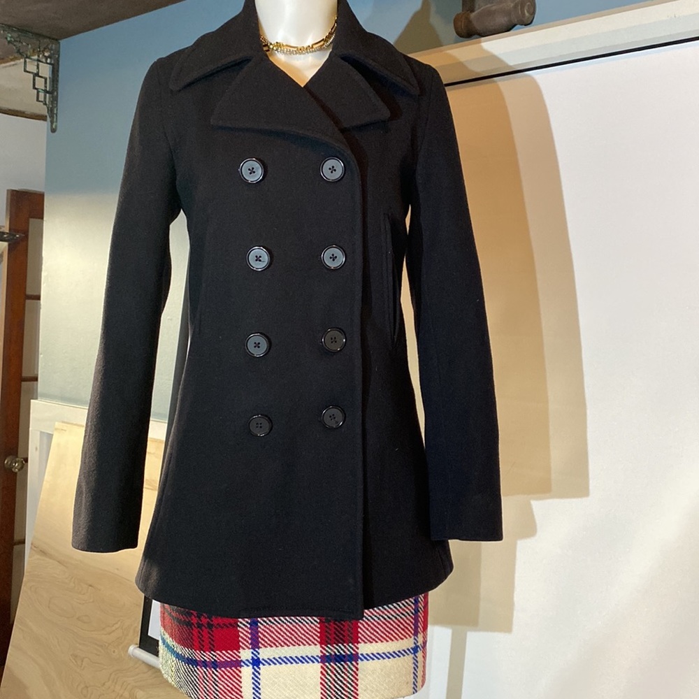 J.Crew Classic  black pea coat